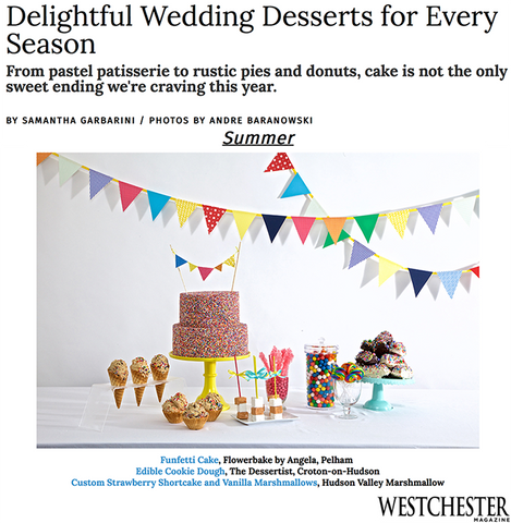 Flowerbake funfetti wedding cake in Westchester Magazine