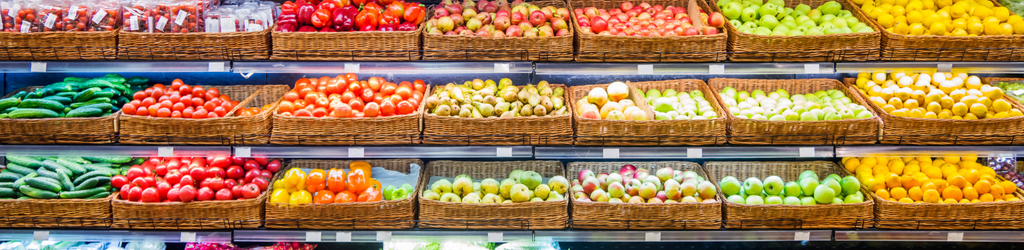 A produce section at a supermarket.