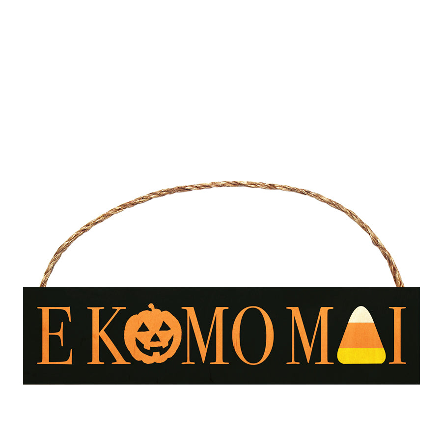 E Komo Mai Pumpkin & Candy Corn 4x16