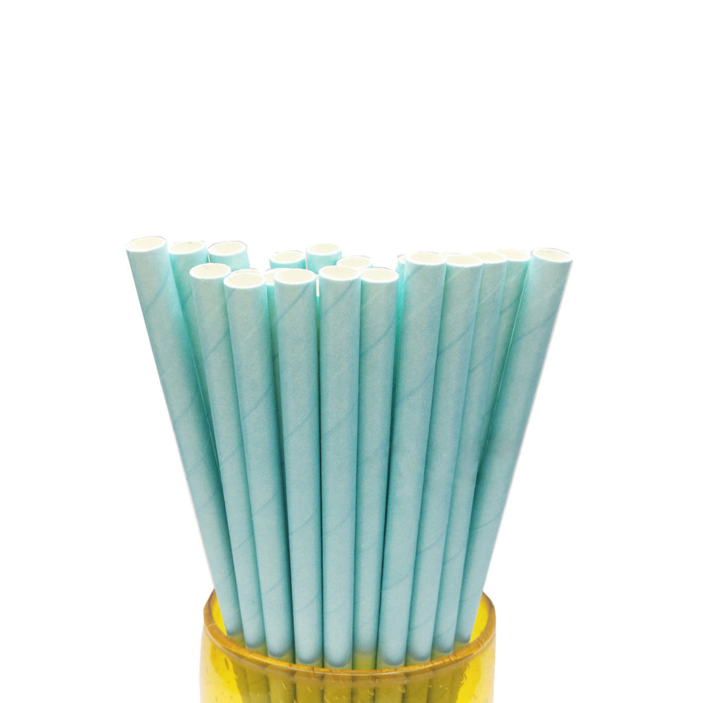 Solid Paper Straws: Blue