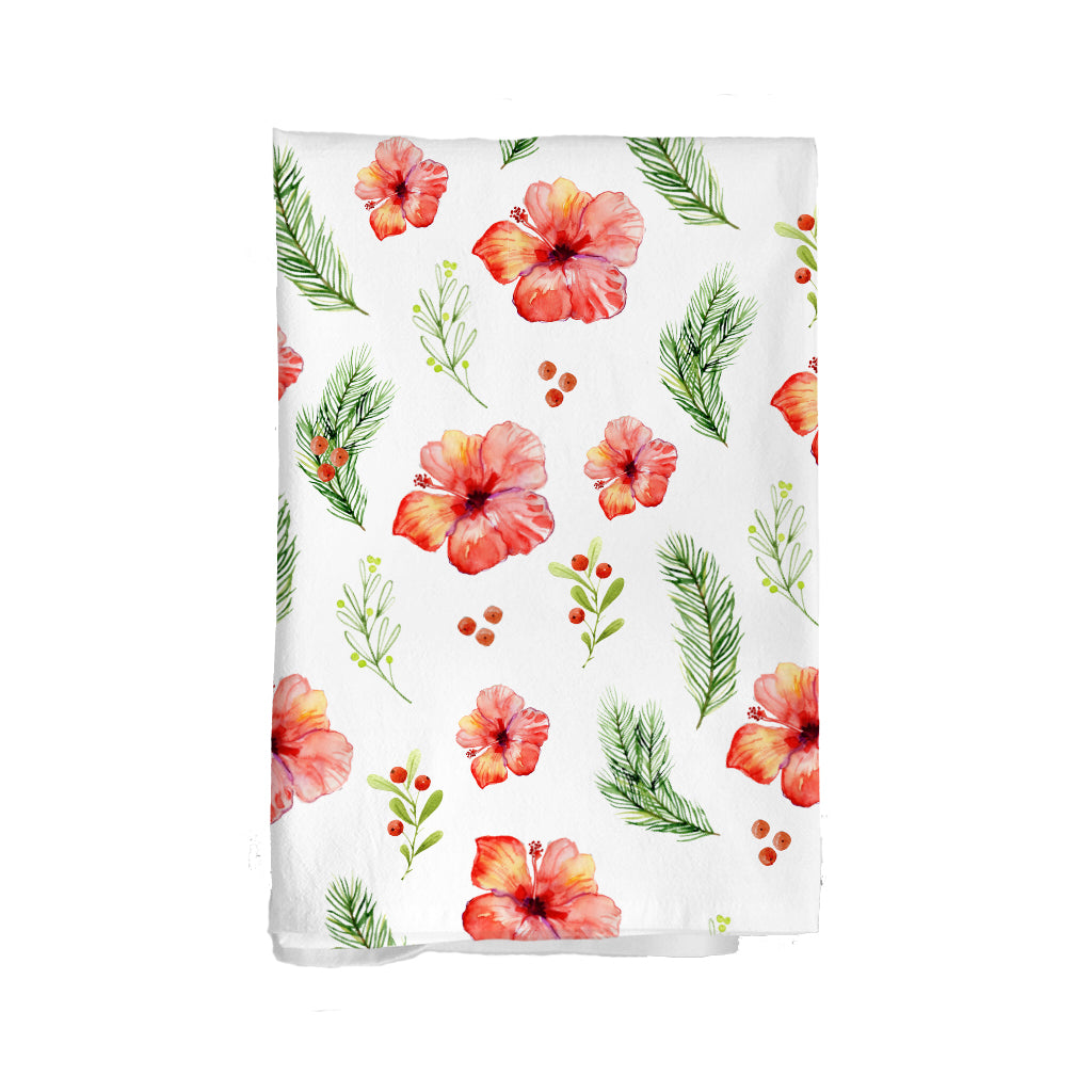 Chrysanthemum Flour Sack Towel - Floral Tea Towels - Pink Chrysanthemum  Kitchen Towel - Hostess Gift - Farmhouse Kitchen Towel