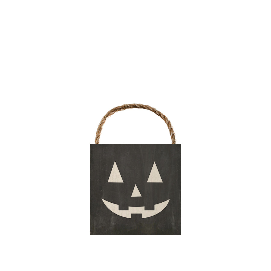 Jack-o-Lantern Smile Ornament 3x3 BLK