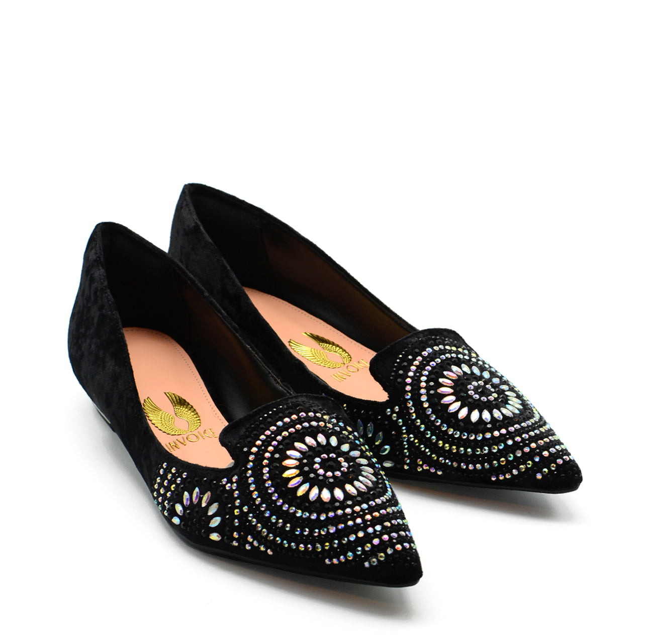 black pointed flat shoes