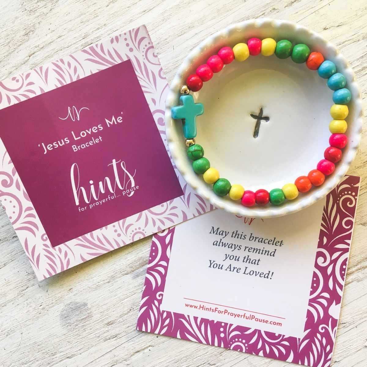 Image of The ' Jesus loves Me ' Bracelet & Mini Bowl Gift Set