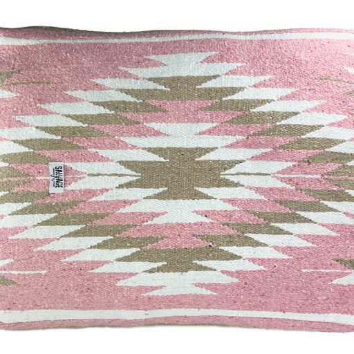 Diamante large square pillow bed- pink/tan/white – SalvageM