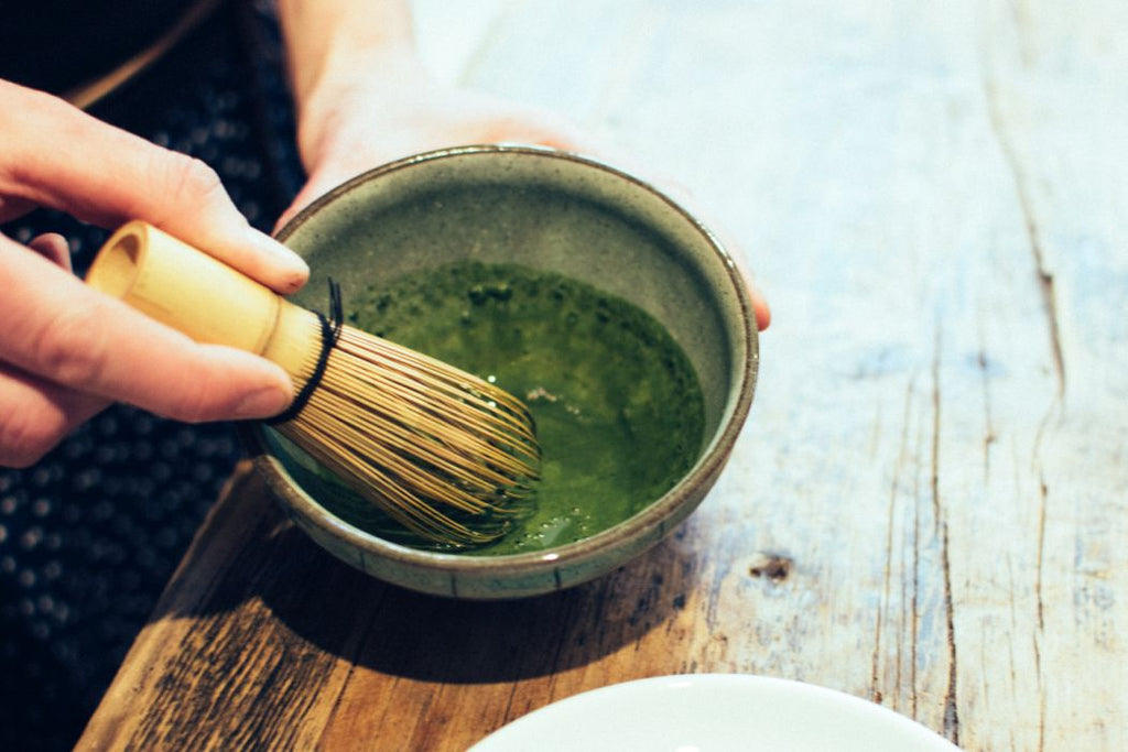 Matcha with whisk