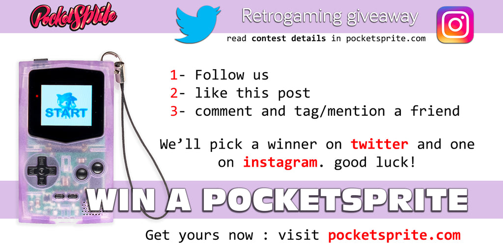 win a pocketsprite - follow us on instagram to win