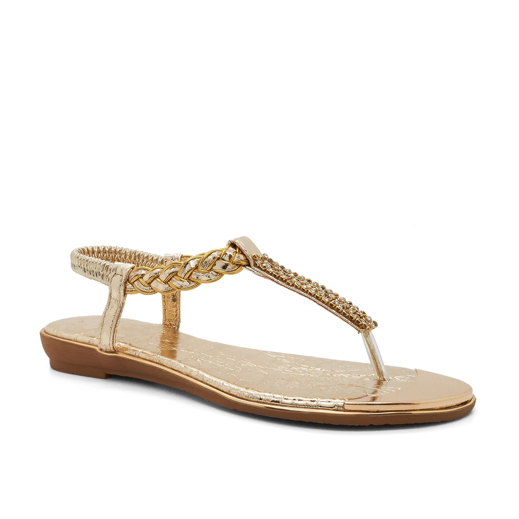 gold embellished sandals