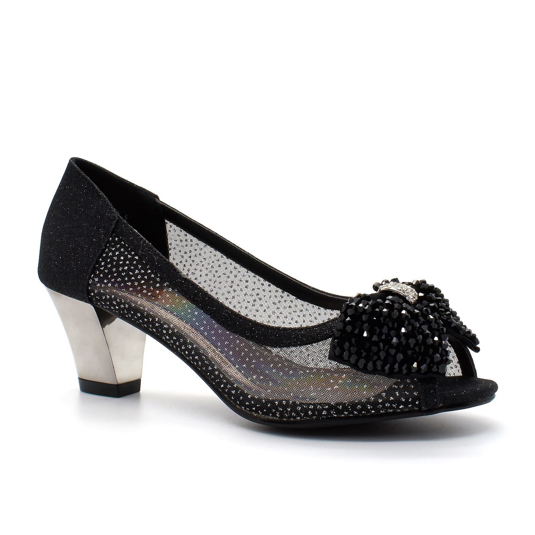 black diamante court shoes