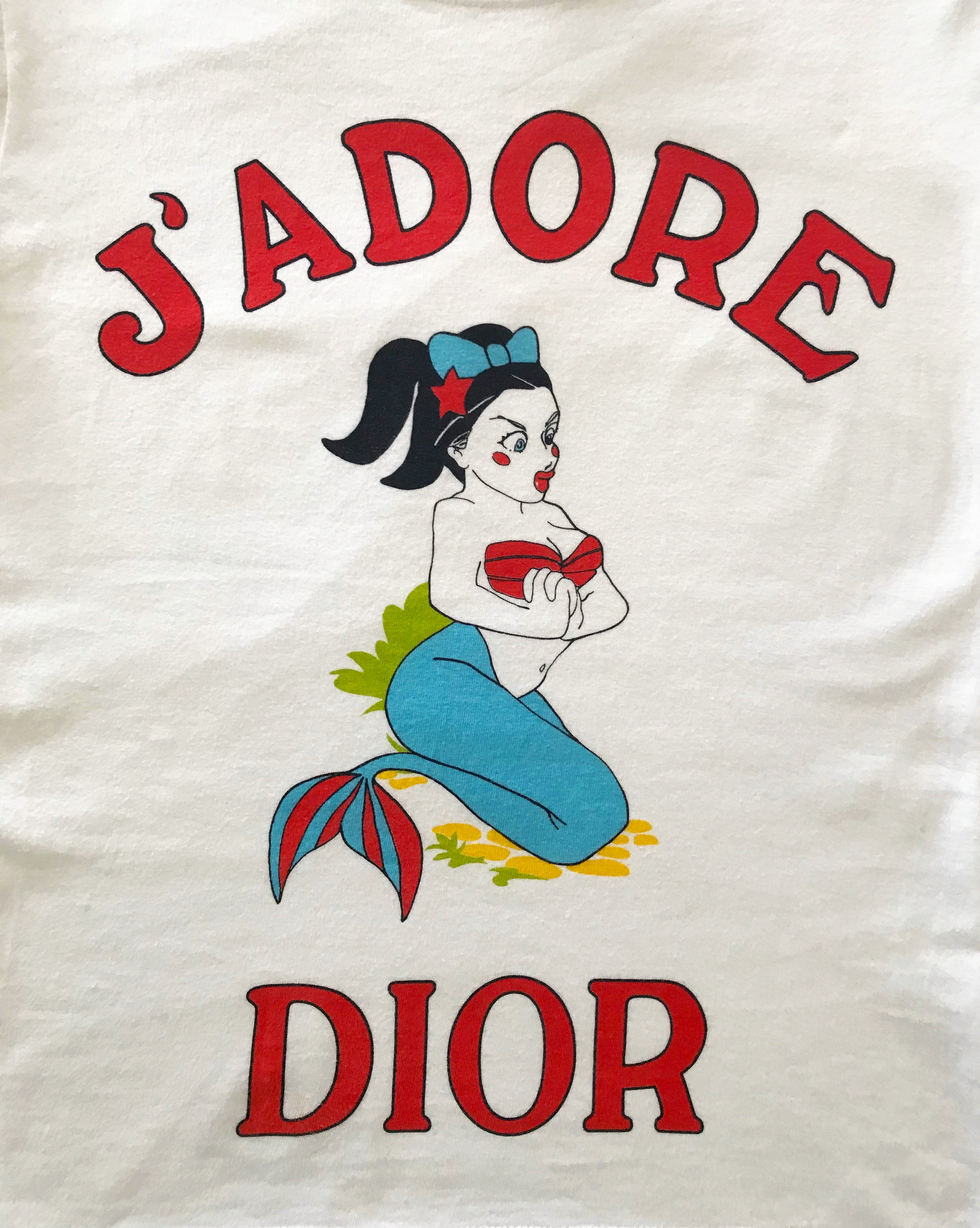 Christian Dior J'adore Dior Mermaid Cartoon Logo Print T-Shirt – FRUIT