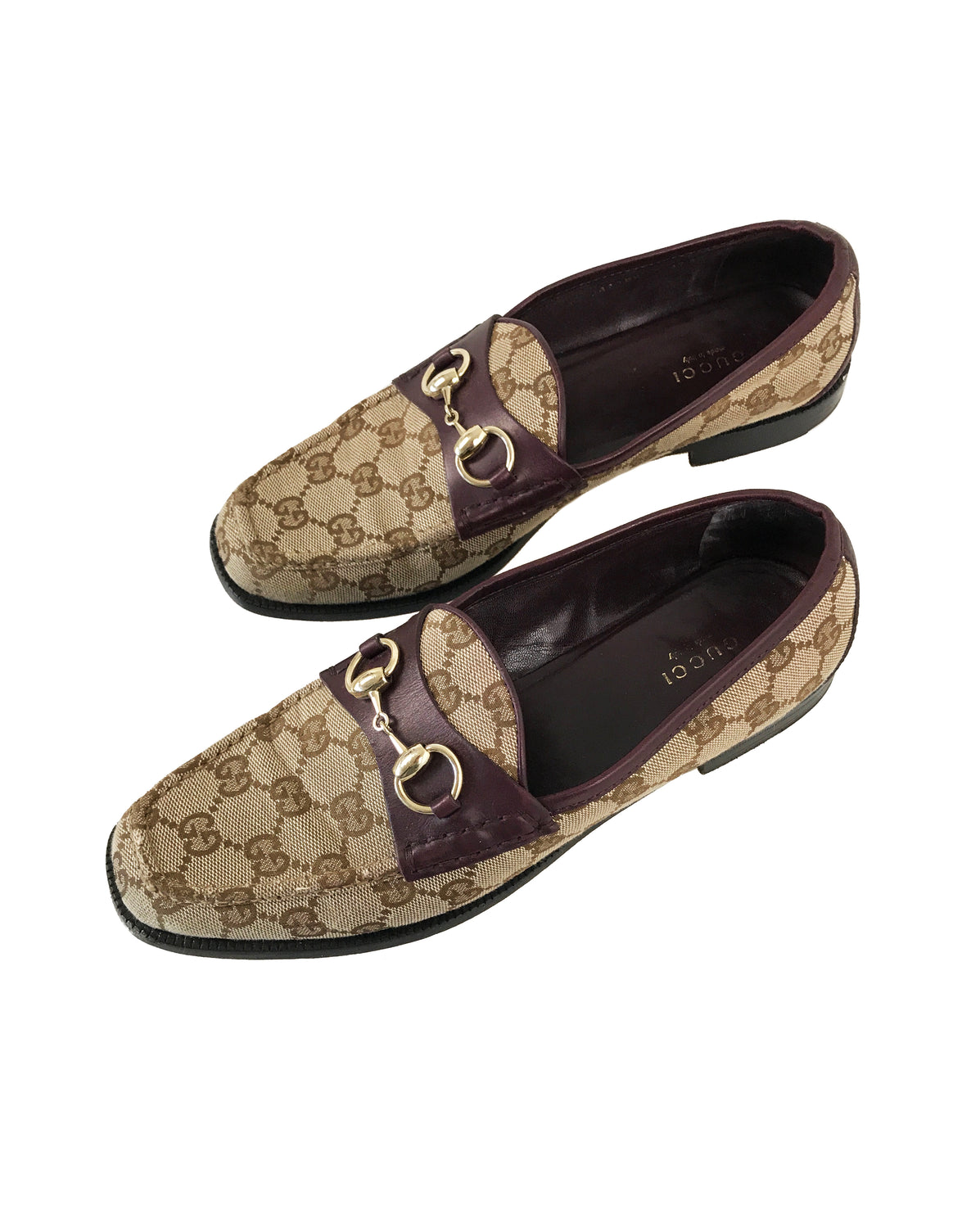 gucci logo loafers
