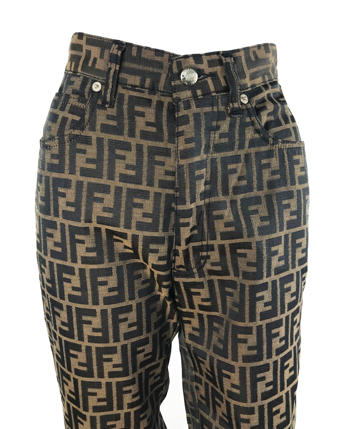 fendi zucca print jeans