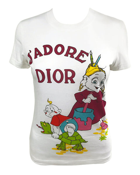 Christian Dior J'adore Dior Cartoon Logo Print T-Shirt – FRUIT Vintage