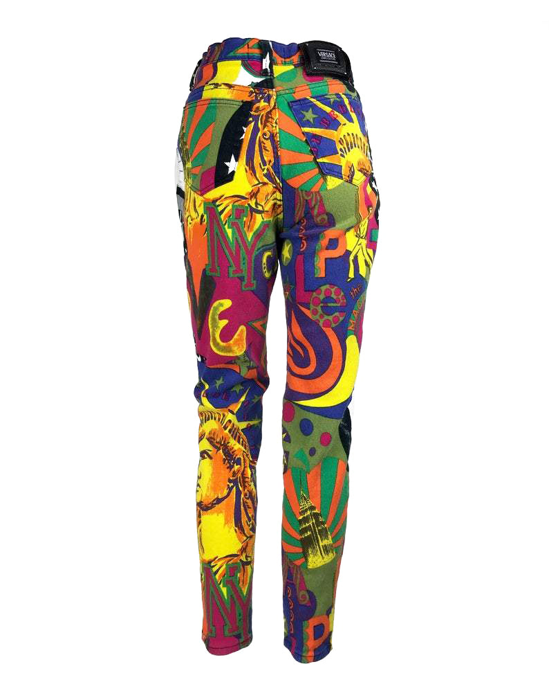 versace print pants