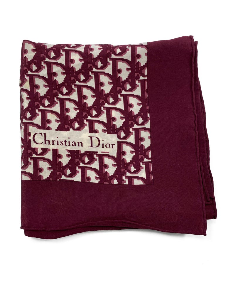 Christian Dior Silk Trotter Logo Scarf