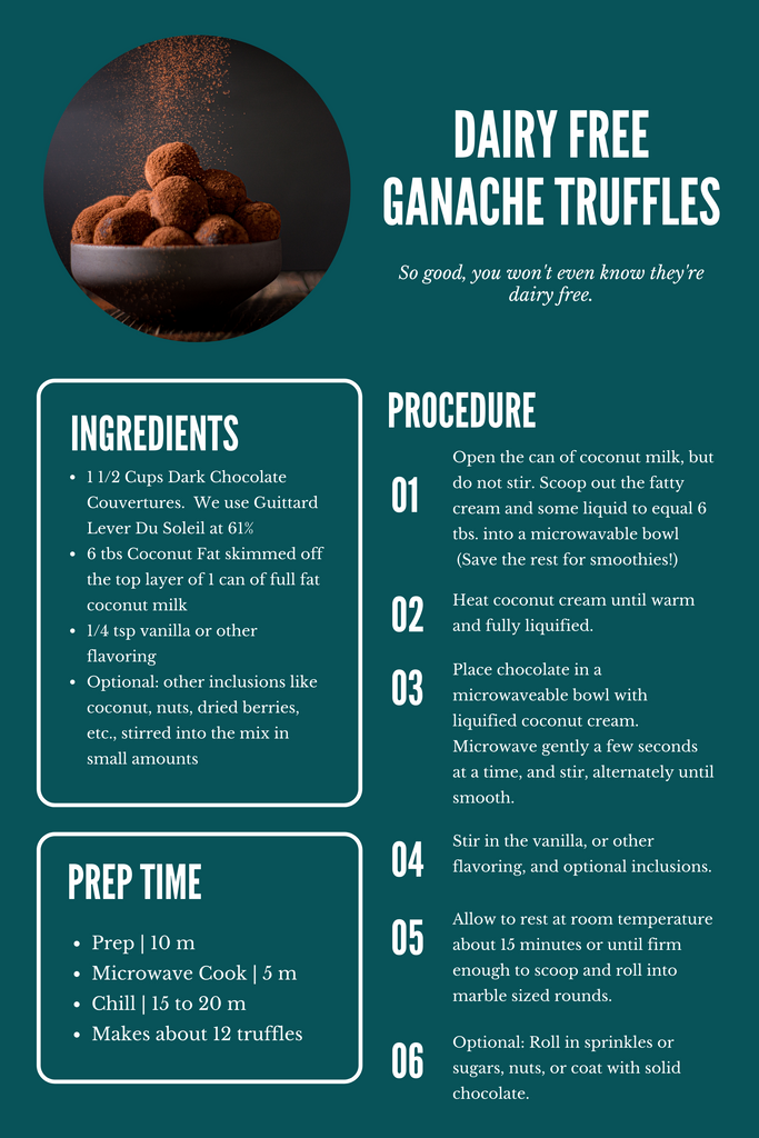 Download the recipe for dairy free ganache truffles
