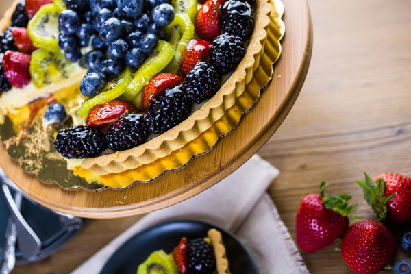 Fluted Edge tarts with loads of fruit on top