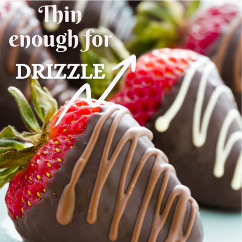 use paramount crystals to thin coating chocolate to make drizzle