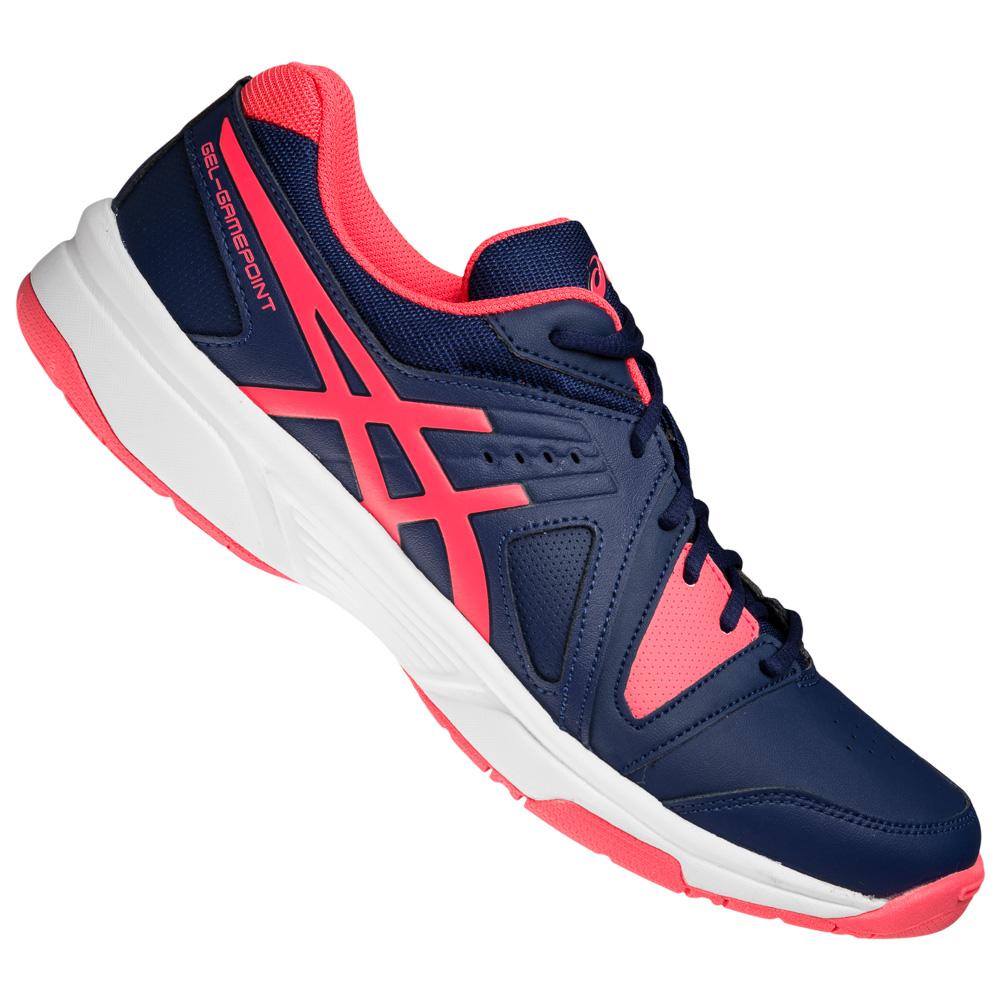 navy asics trainers