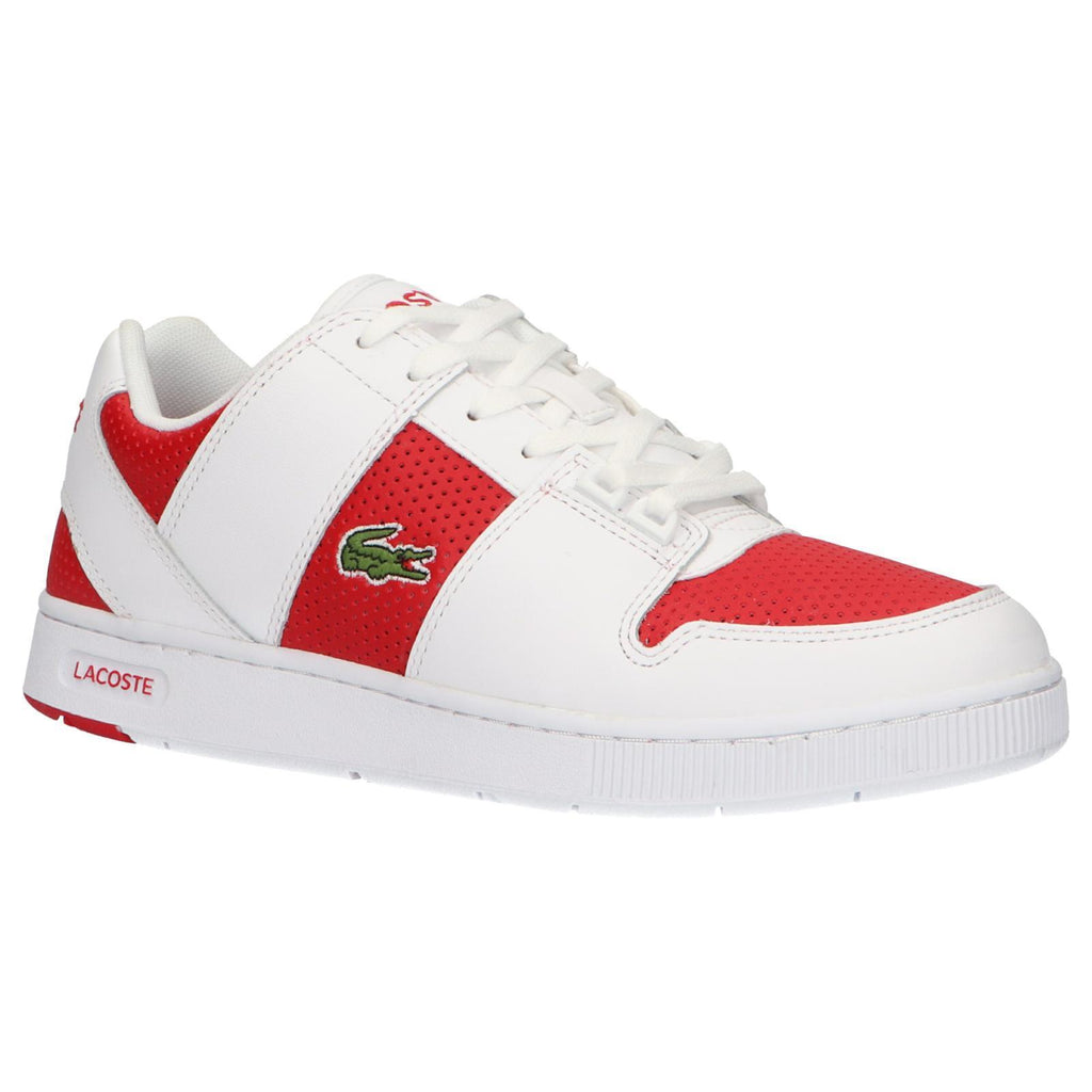 red lacoste trainers