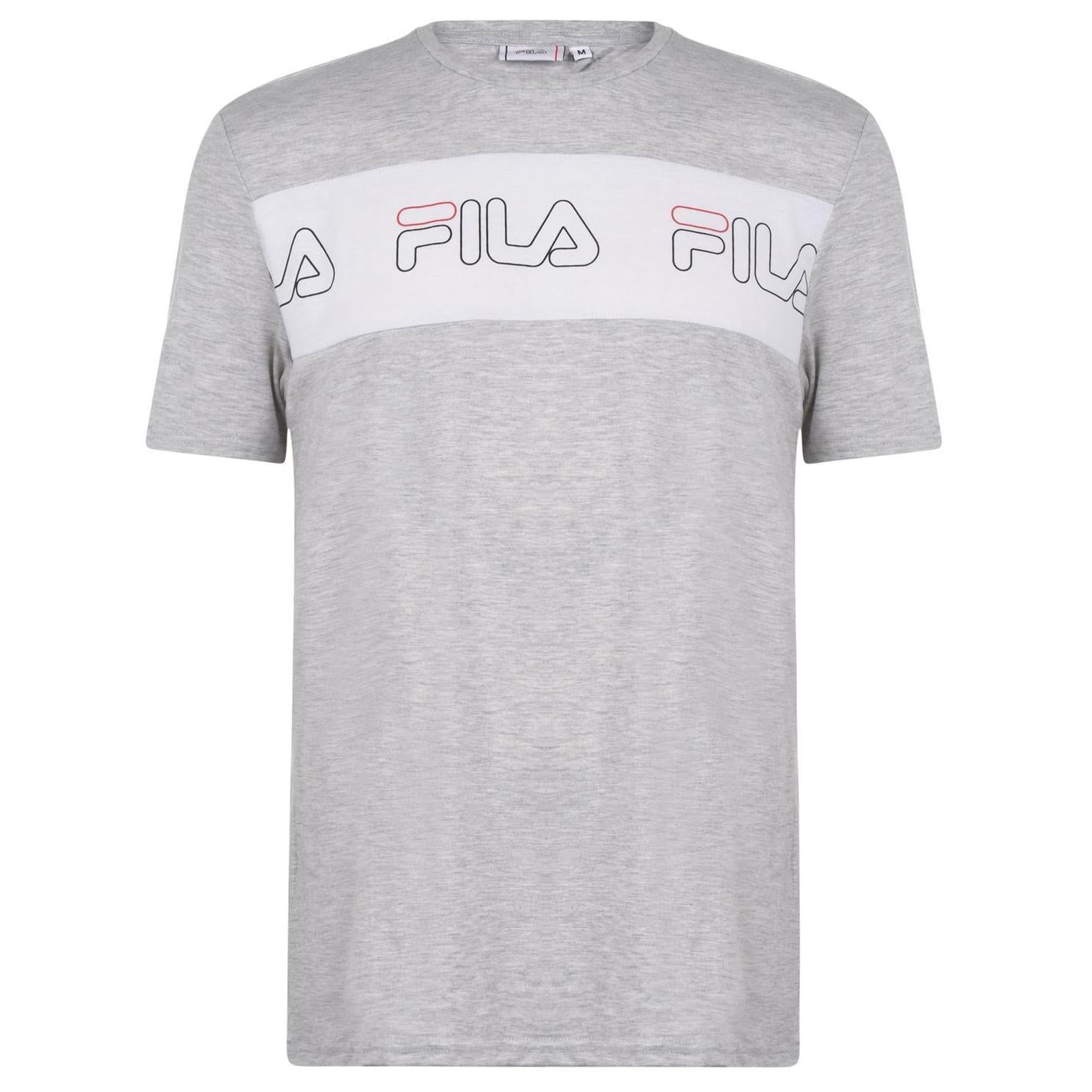 Mens Grey Marl Fila T Shirt Logo Fila Mens Iconicsport Eu