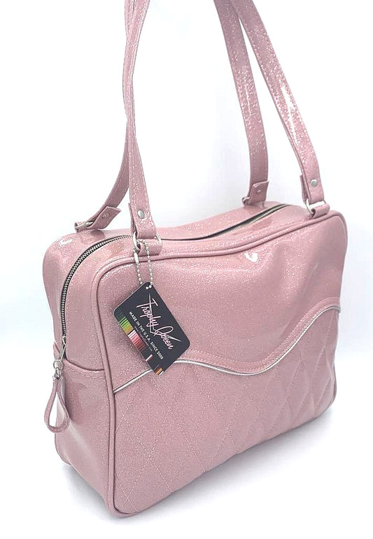 NP-4500 Leopard Grey Pink Stripe Tote Bag