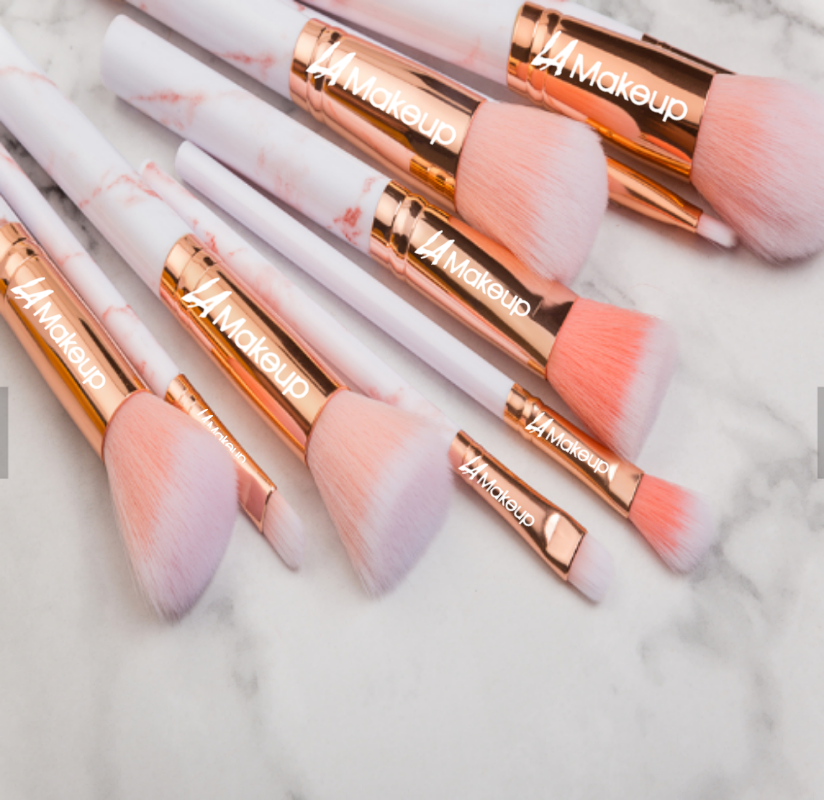 pink cosmetic brushes