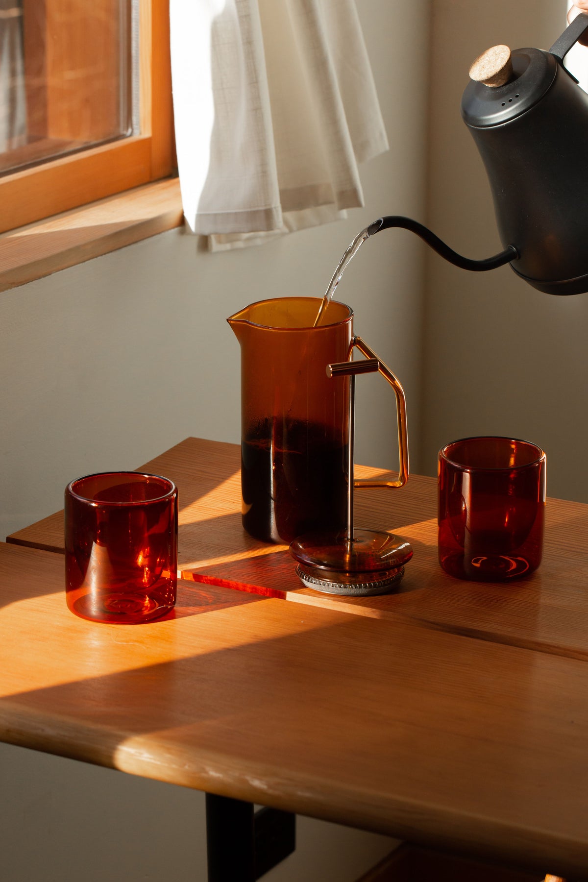 Glass French Press, Amber