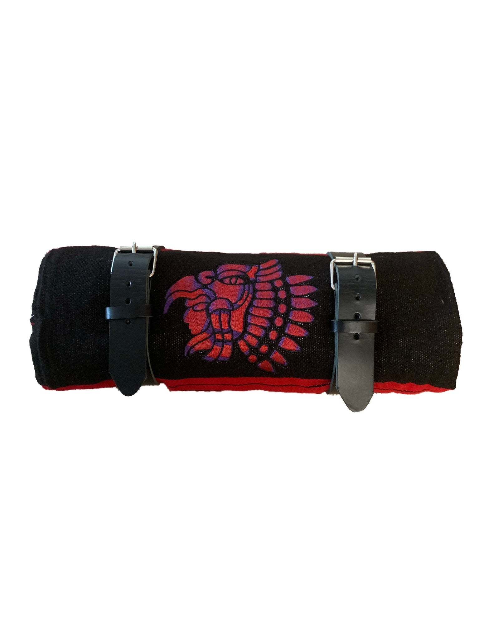 motorcycle blanket roll with leather strap