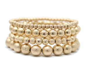 Gold Textured Stretch Bracelet Set - Anna Kaytes Boutique