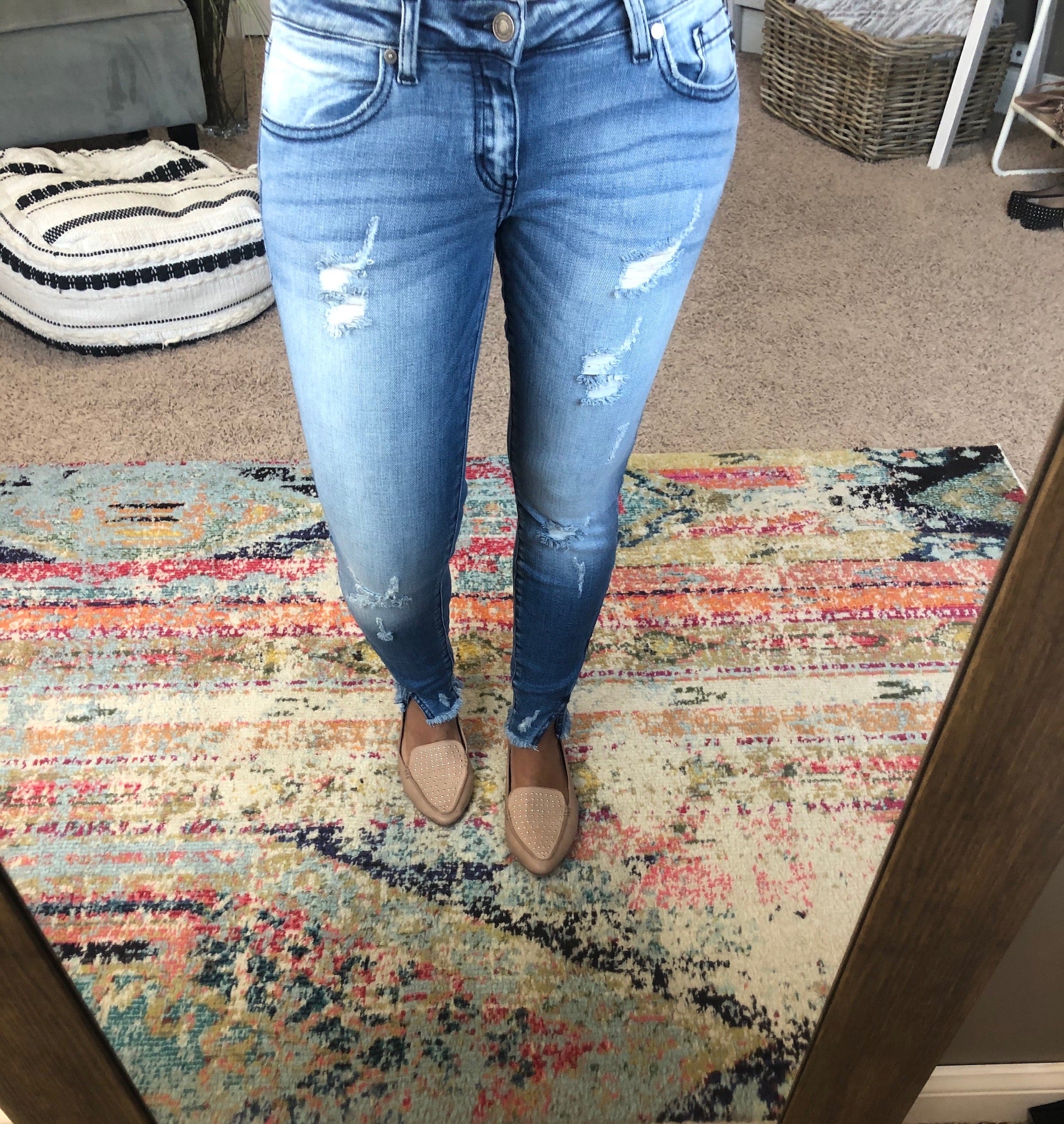 split ankle jeans