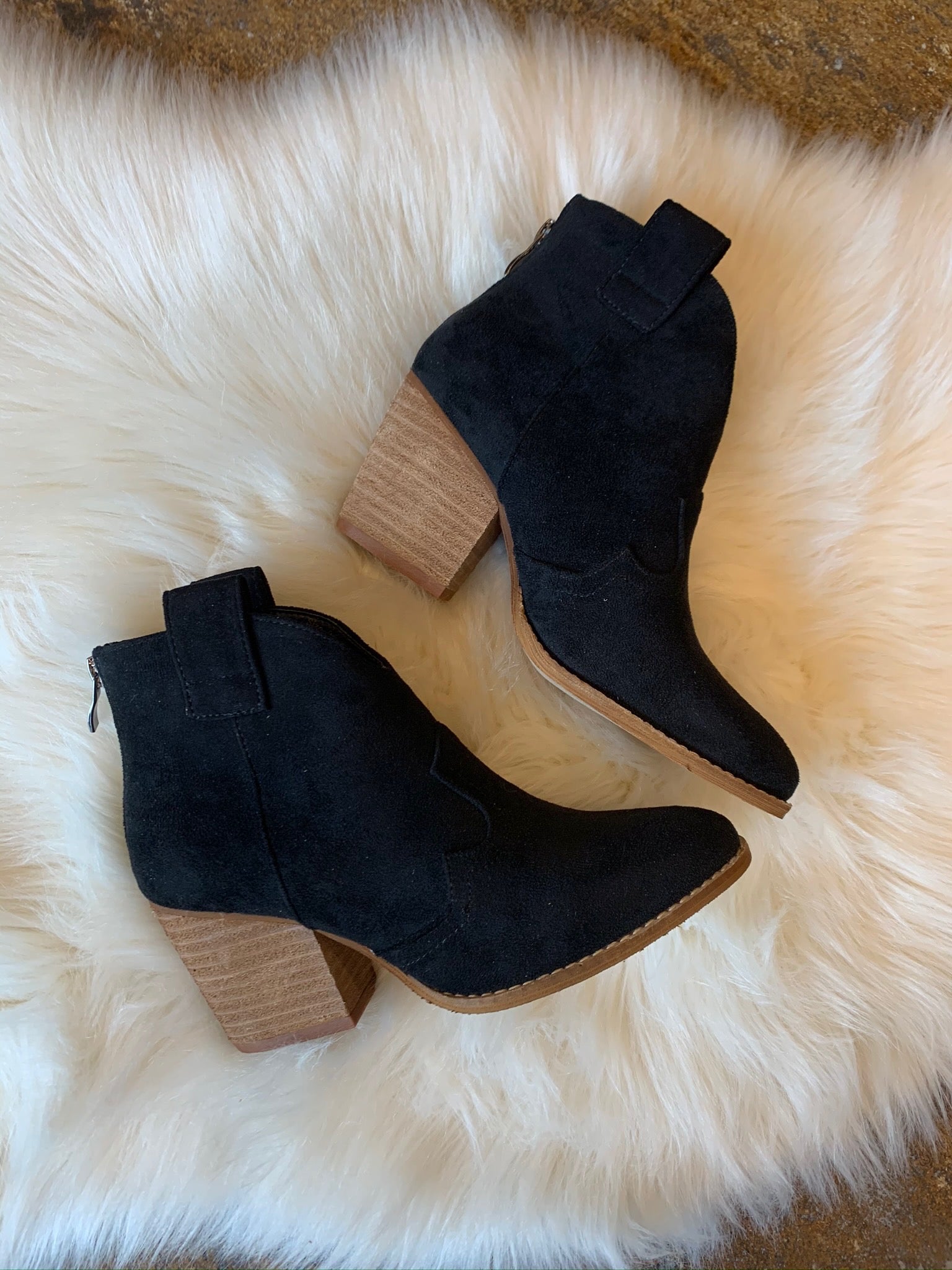 faux suede bootie