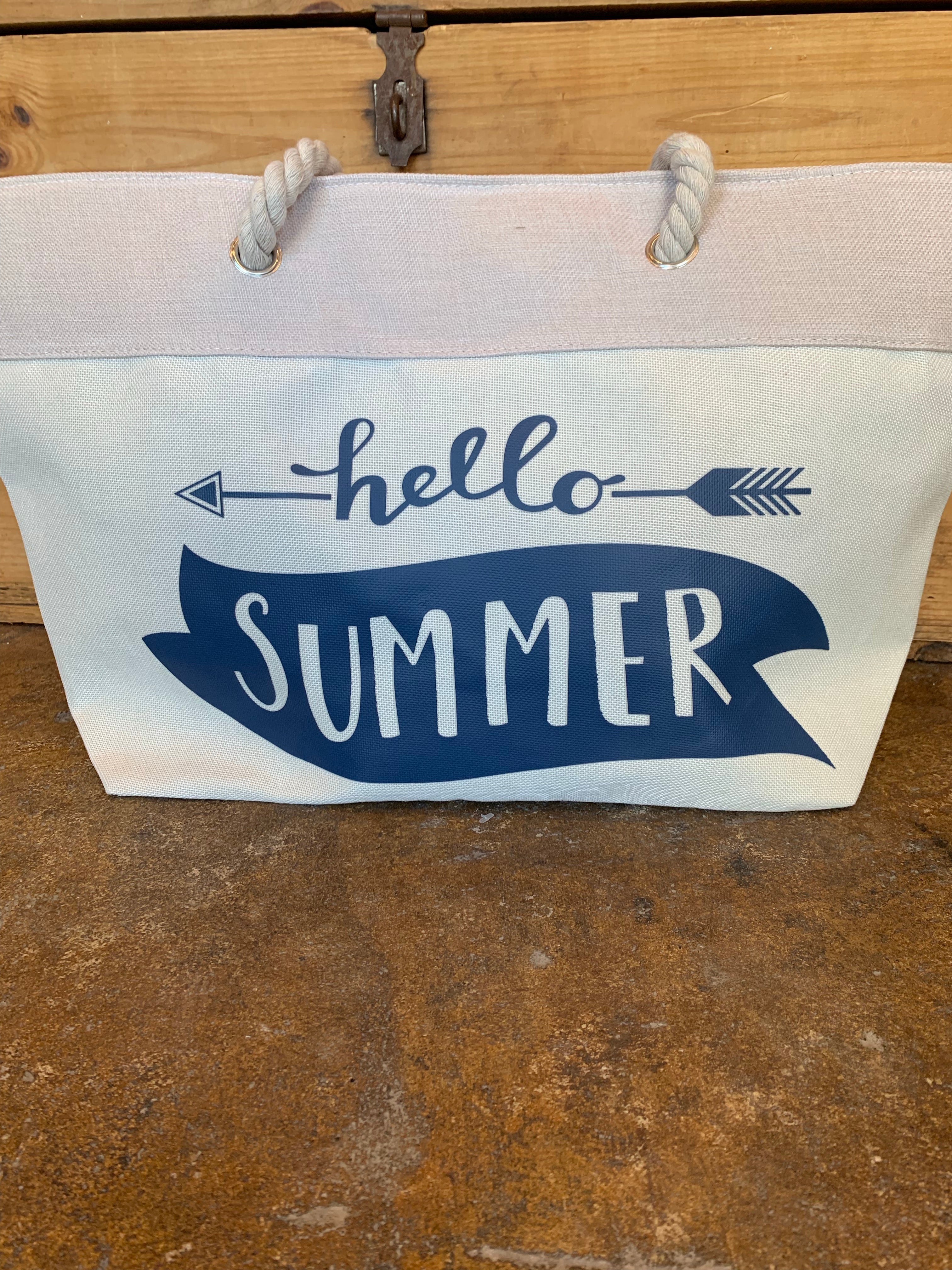 hello summer beach bag