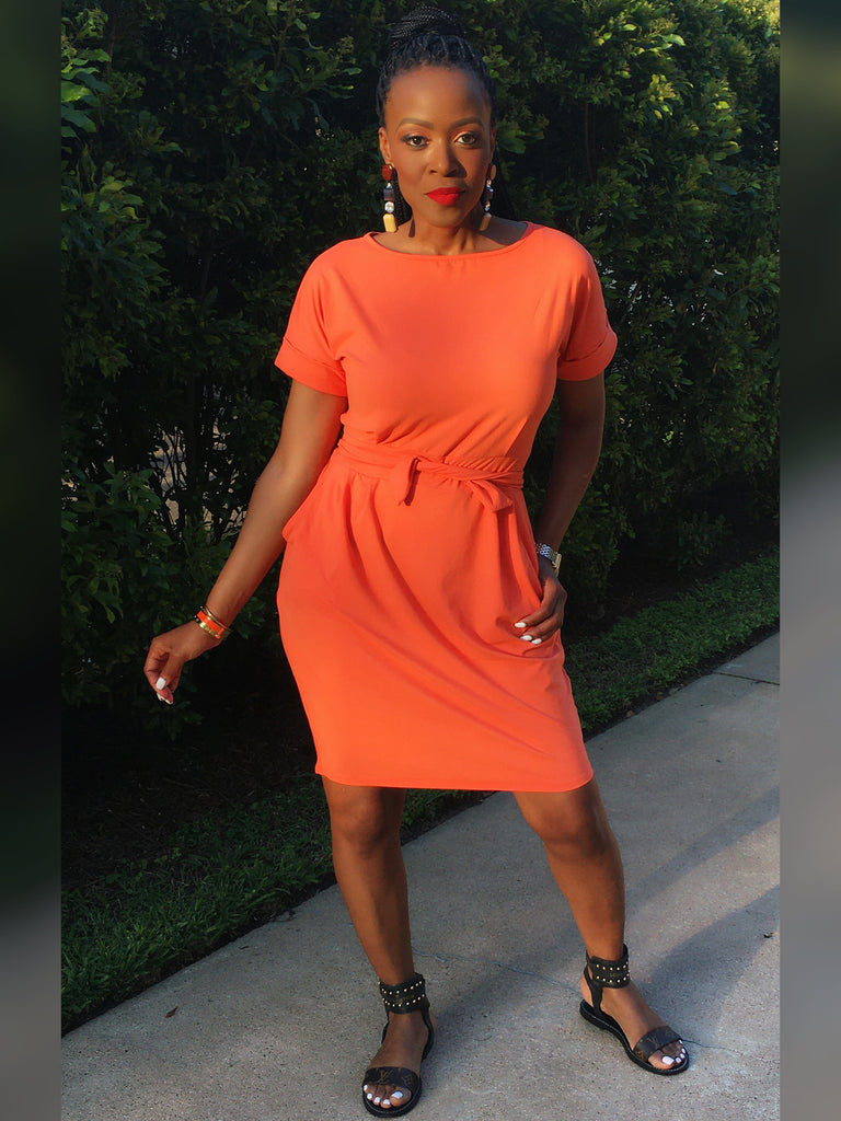 orange boutique dress