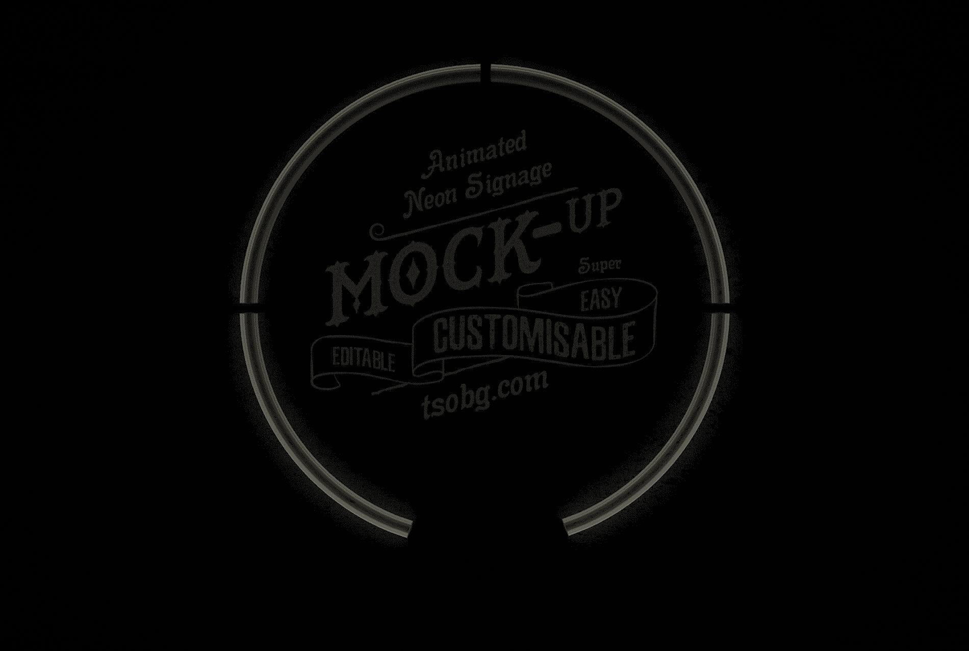 Animated Neon Sign Logo Mock-Up