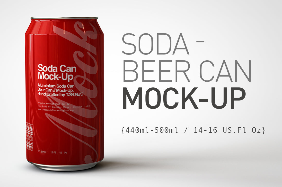 Download Soda Can | Beer Can Mock-Up - 440ml - 500ml - The Sound Of ...