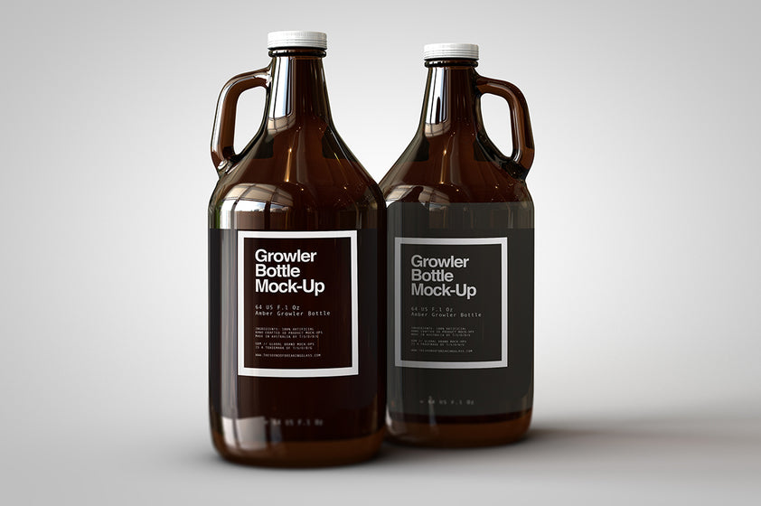 Download Growler Beer Bottle Mock-Up | Craft Beer Jug Mock-Up - The Sound Of Breaking Glass - Creative Studio