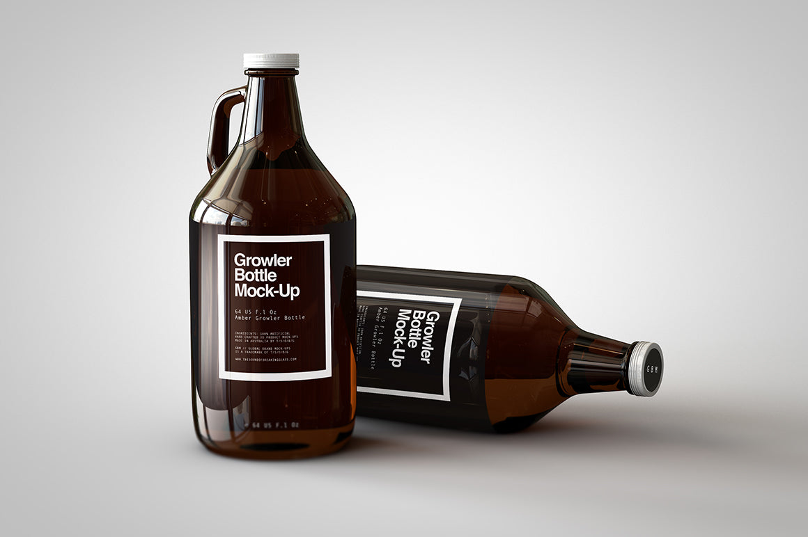 Download Growler Beer Bottle Mock-Up | Craft Beer Jug Mock-Up - The Sound Of Breaking Glass - Creative Studio