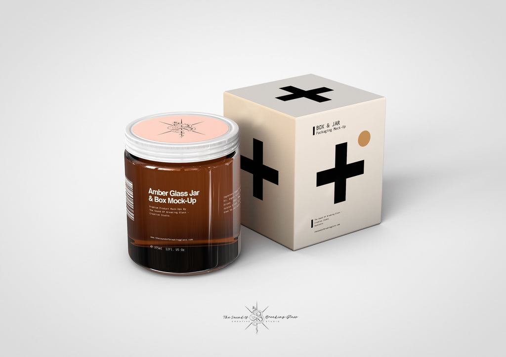 Download Amber Cosmetics Jar & Box Mock-Up | Beauty & Make-Up Jar ...