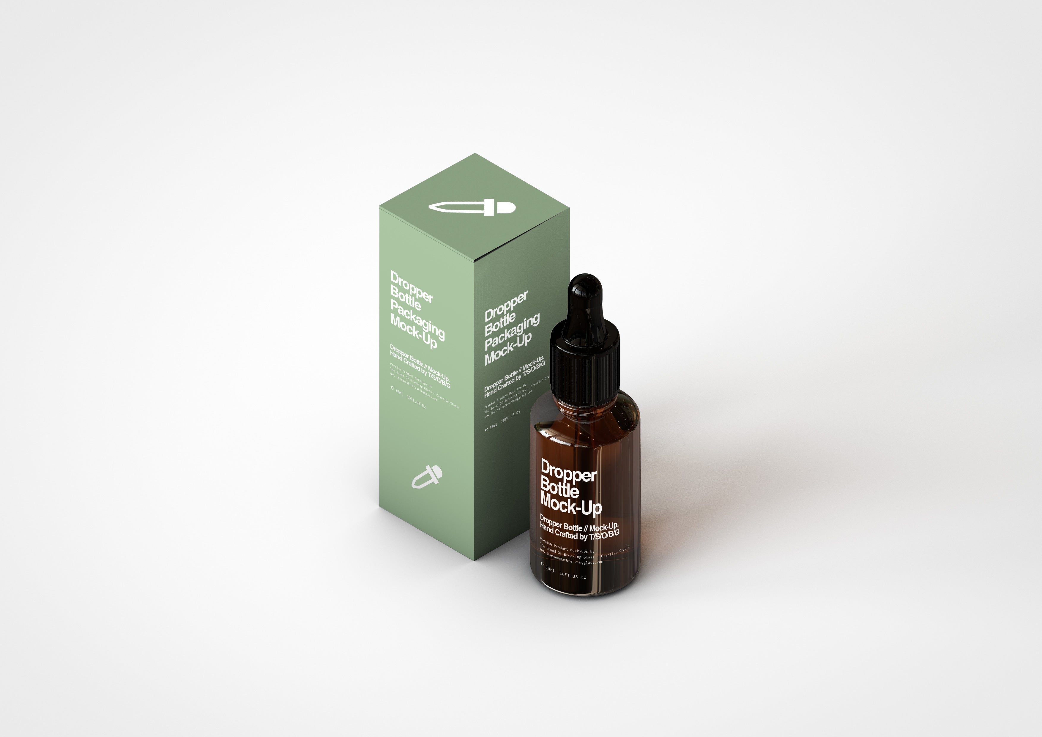 Download Amber Dropper Bottle Mock-Up With Box - The Sound Of ...