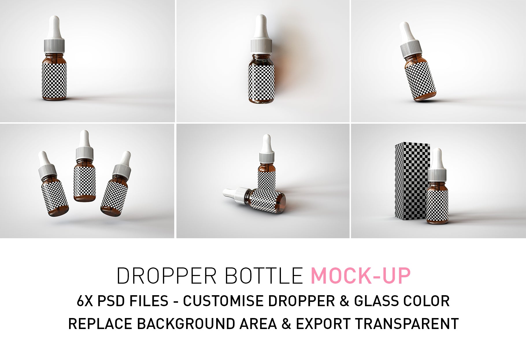 Download Amber Dropper Bottle Mock-Up With Box - V2 - The Sound Of Breaking Glass - Creative Studio