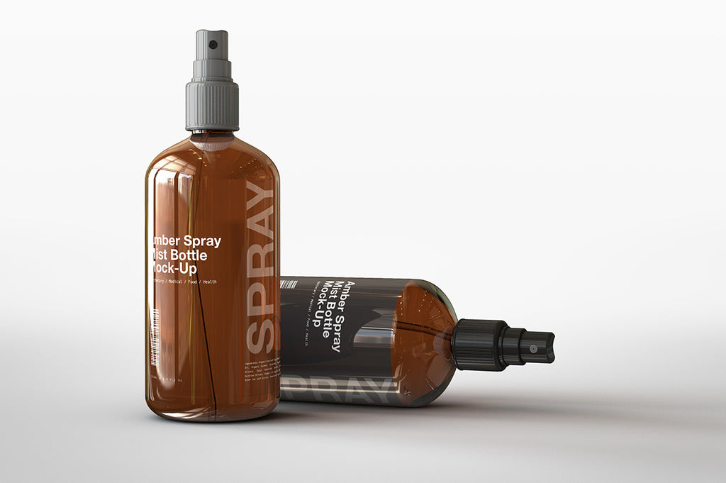 Amber Mist | Spray | Spritzer Bottle Mock-Up - The Sound Of Breaking Glass - Creative Studio