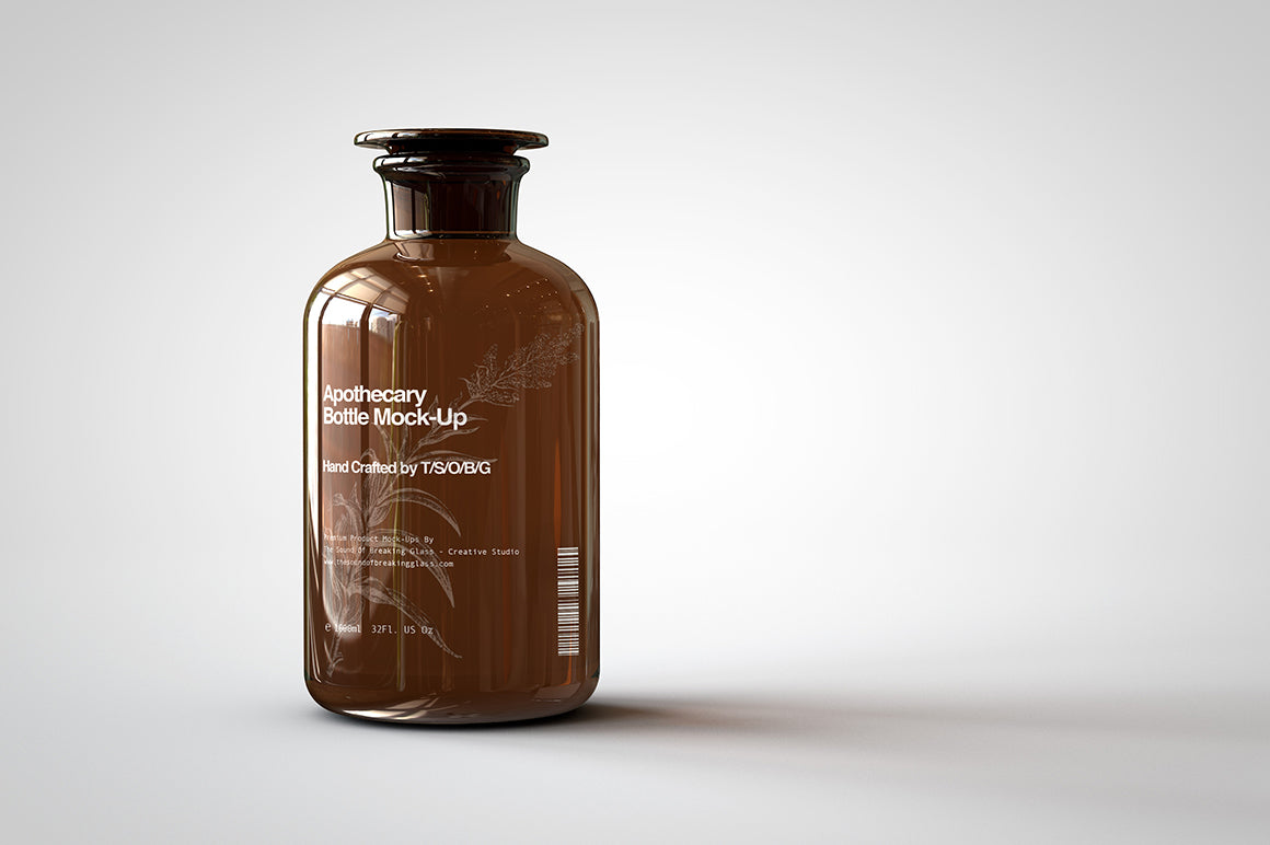 Download Amber Apothecary Bottle Mock-Up | Miron Glas Jar Mock-Up - The Sound Of Breaking Glass ...