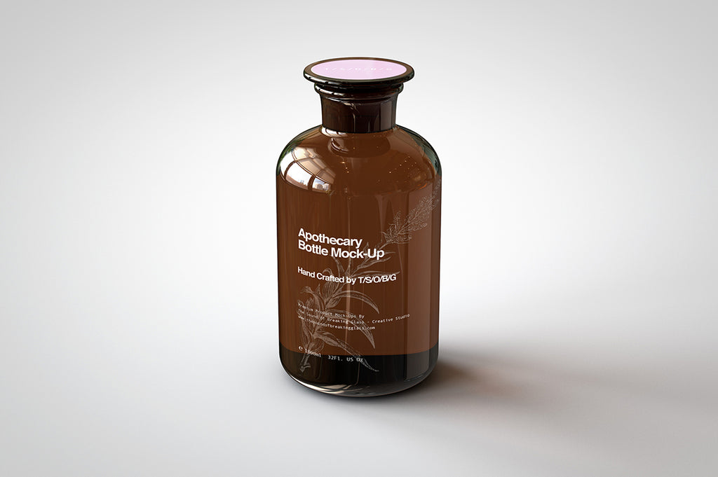 Amber Apothecary Bottle Mock-Up | Miron Glas Jar Mock-Up - The Sound Of Breaking Glass ...