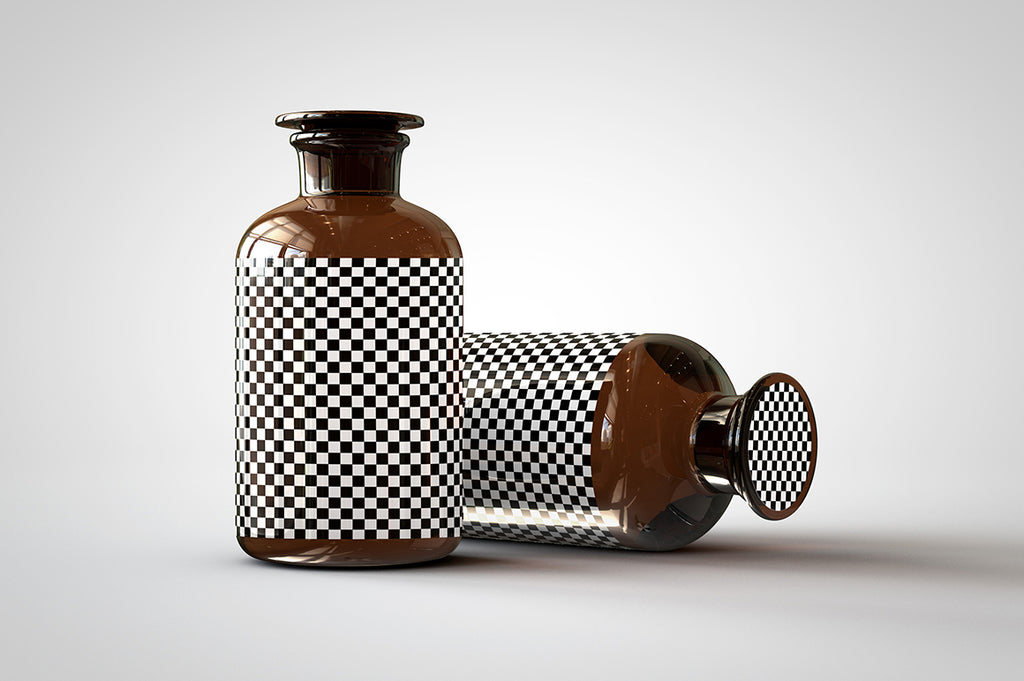 Amber Apothecary Bottle Mock-Up | Miron Glas Jar Mock-Up ...