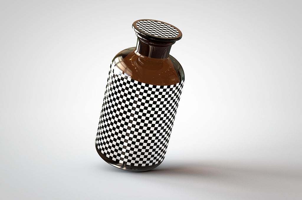 Amber Apothecary Bottle Mock-Up | Miron Glas Jar Mock-Up - The Sound Of Breaking Glass ...