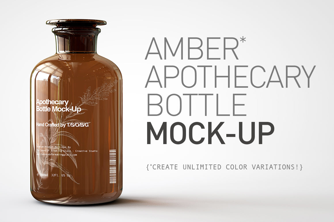 Download Amber Apothecary Bottle Mock-Up | Miron Glas Jar Mock-Up - The Sound Of Breaking Glass ...