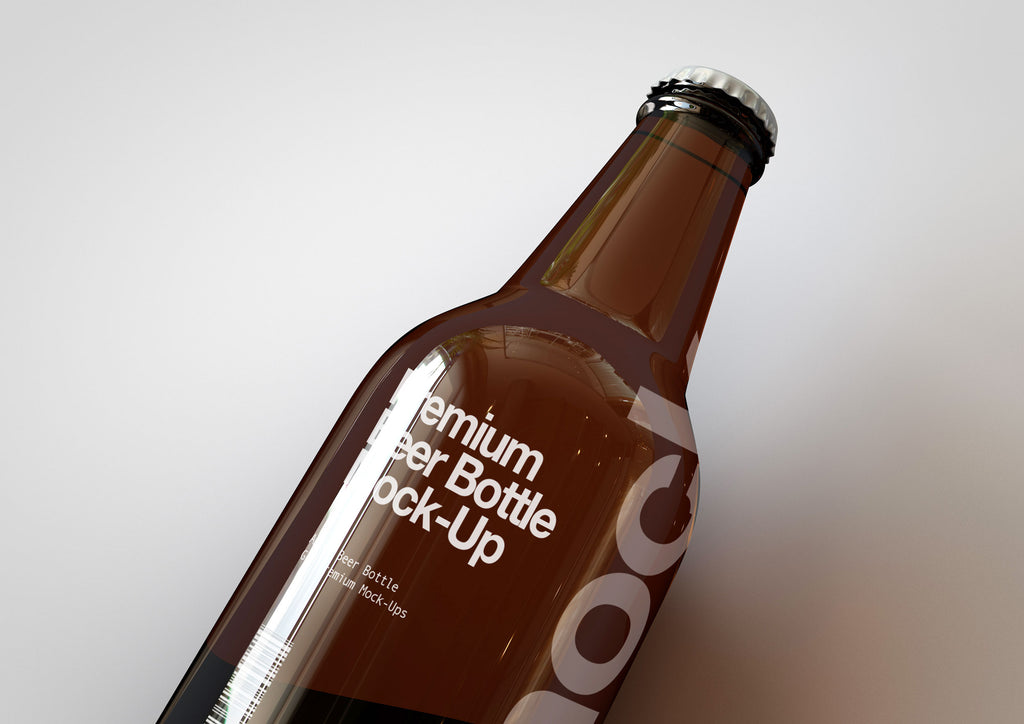 Download Amber Glass Beer Bottle Mock-Up | Lager Bottle Mock-Up ...