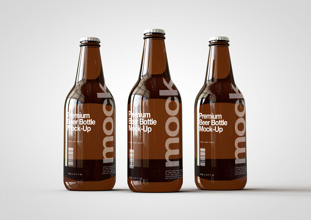 Download Amber Glass Beer Bottle Mock-Up | Lager Bottle Mock-Up - The Sound Of Breaking Glass - Creative ...