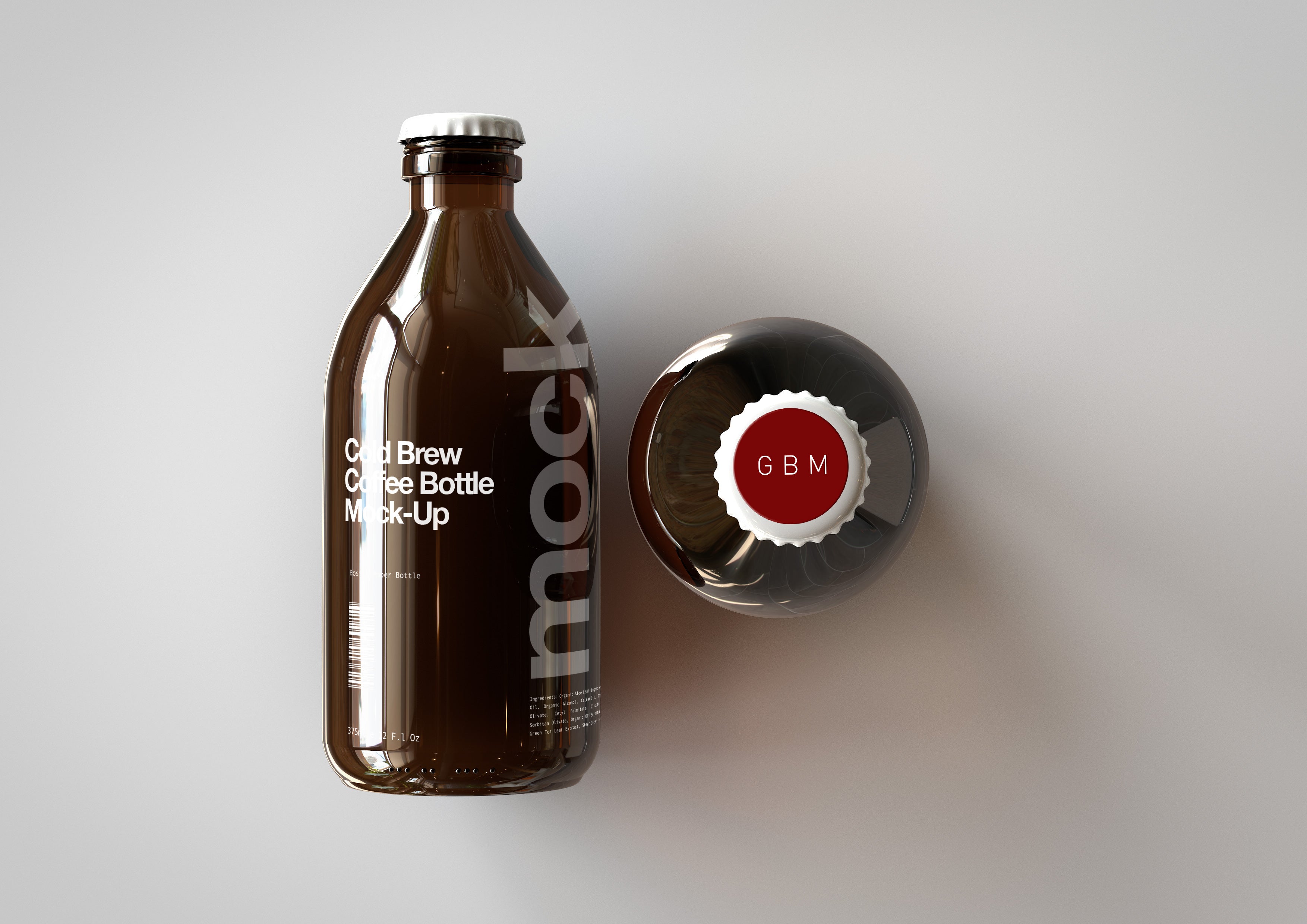 Download Cold Brew Coffee Bottle Mock-Up | Stubby Beer Bottle Mock ...